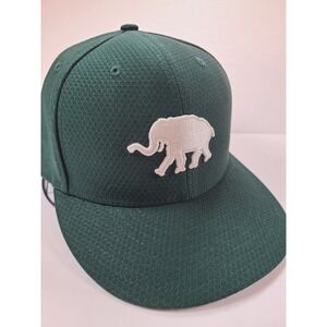 Oakland A's Fitted Hat Elephant Logo Size 7 5/8 Green White Exclusive On Field
